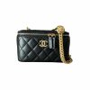 Chanel 23S Camellia Pearl Crush Vanity Black Lambskin
